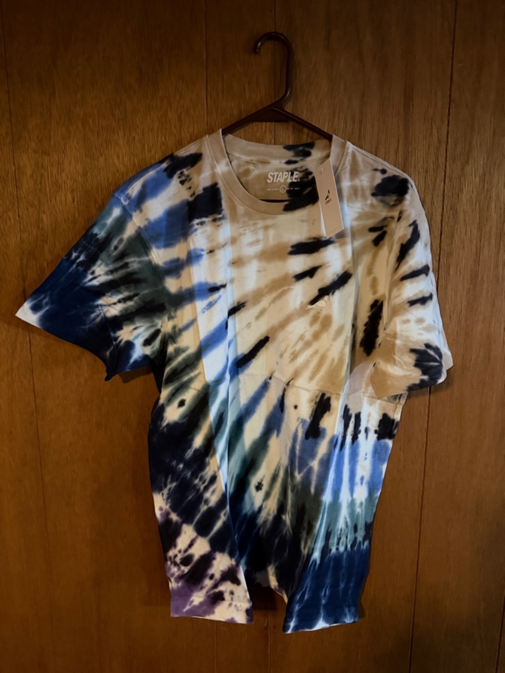 Staple Multicolor Tie-Dye Tee in Blue, Black, Purple, Cream